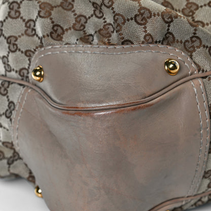 Gucci Monogram Large Jockey Hobo Beige 15 of 17