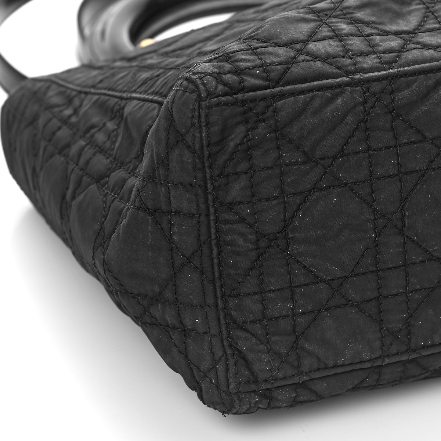 Nylon Cannage Medium Lady Dior Black