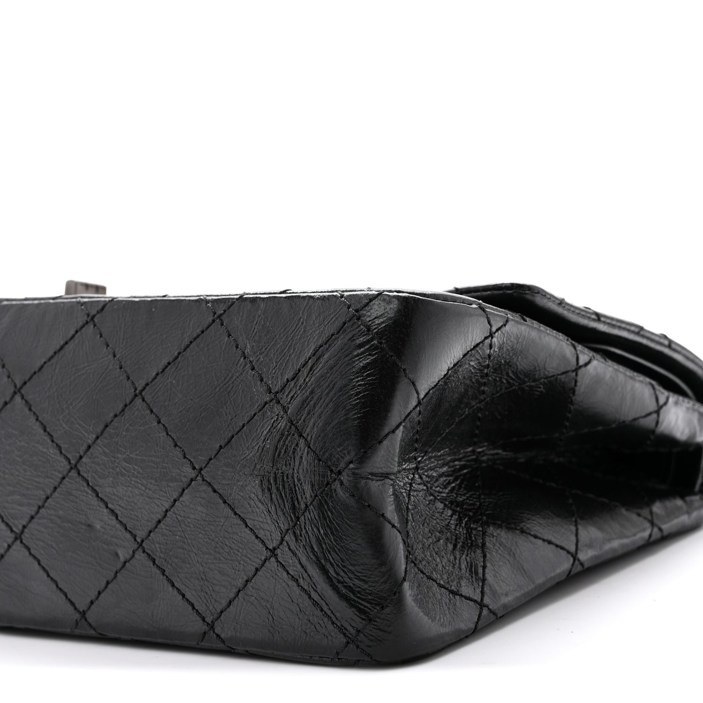 Metallic Aged Calfskin Quilted 2.55 Reissue 226 Flap So Black