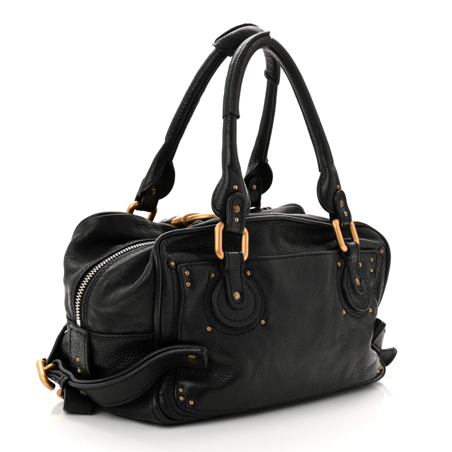 Calfskin Medium Paddington Satchel Black