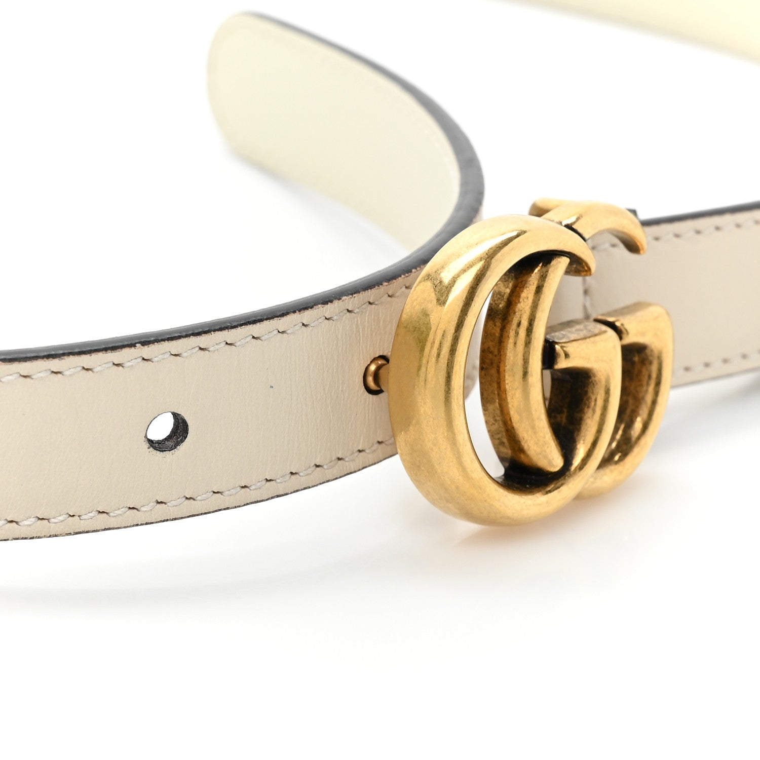 Gucci Calfskin Double G 20mm Belt 75 30 Mystic White 3 of 6
