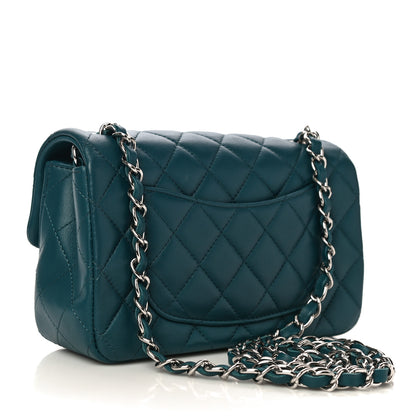 Chanel Lambskin Quilted Mini Rectangular Flap Dark Blue 2 of 11