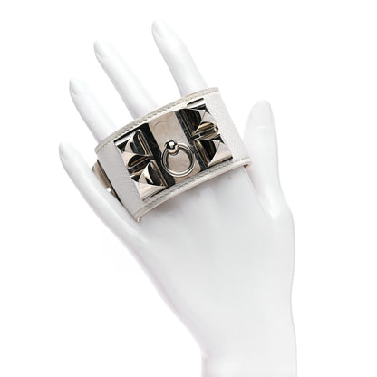 Hermes Epsom Collier de Chien CDC Bracelet S White 2 of 7