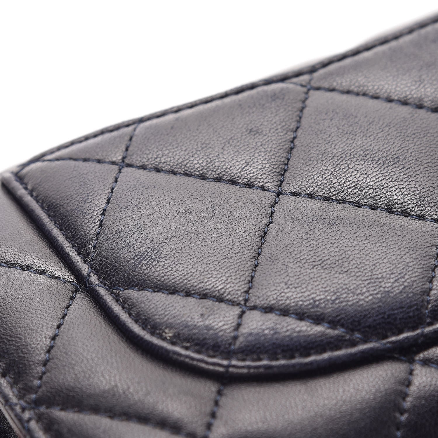 Chanel Lambskin Quilted Large Flap Wallet Navy 6 of 10