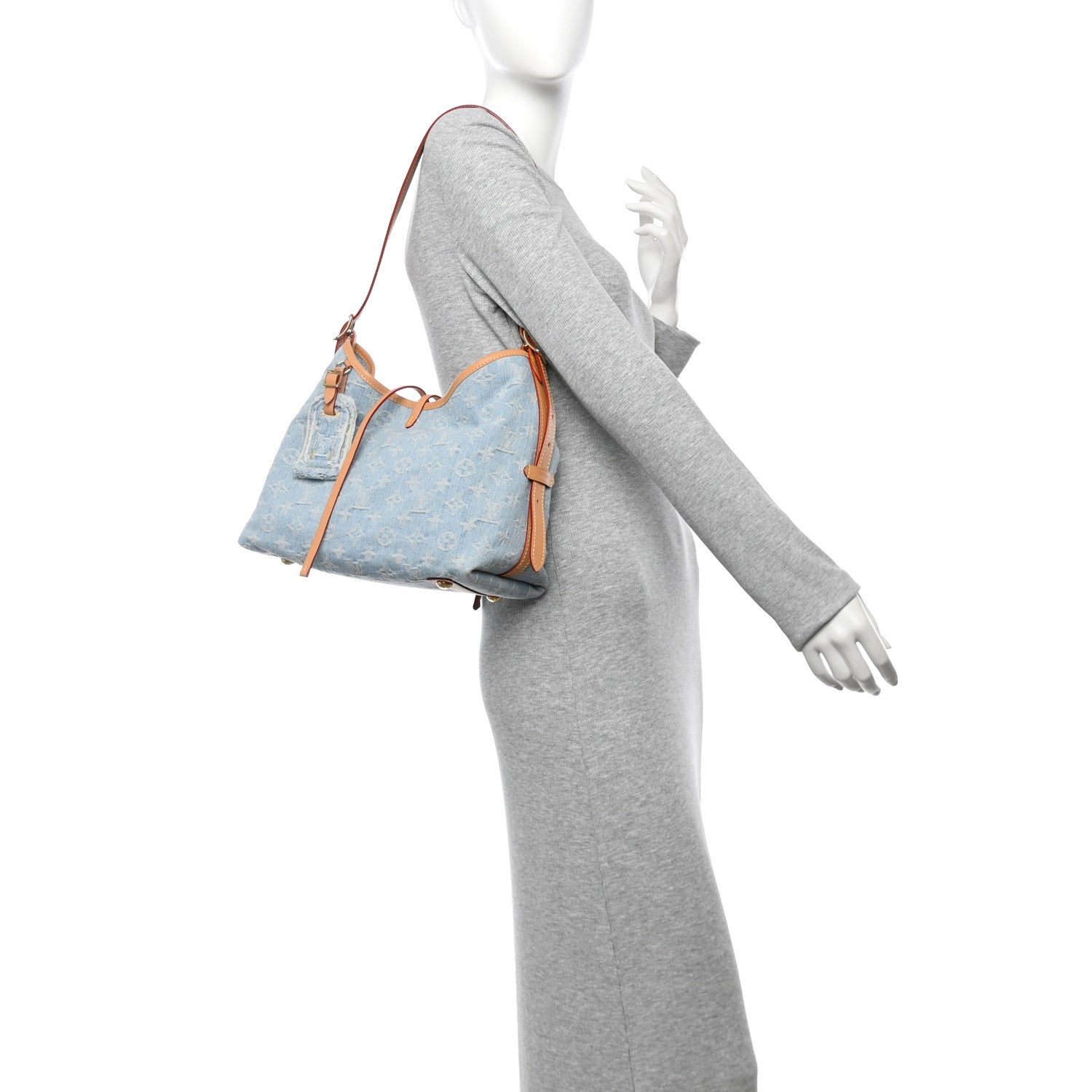 Louis Vuitton Monogram Denim CarryAll PM Sky Blue 2 of 11