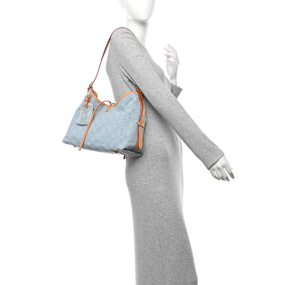 Louis Vuitton Monogram Denim CarryAll PM Sky Blue 2 of 11