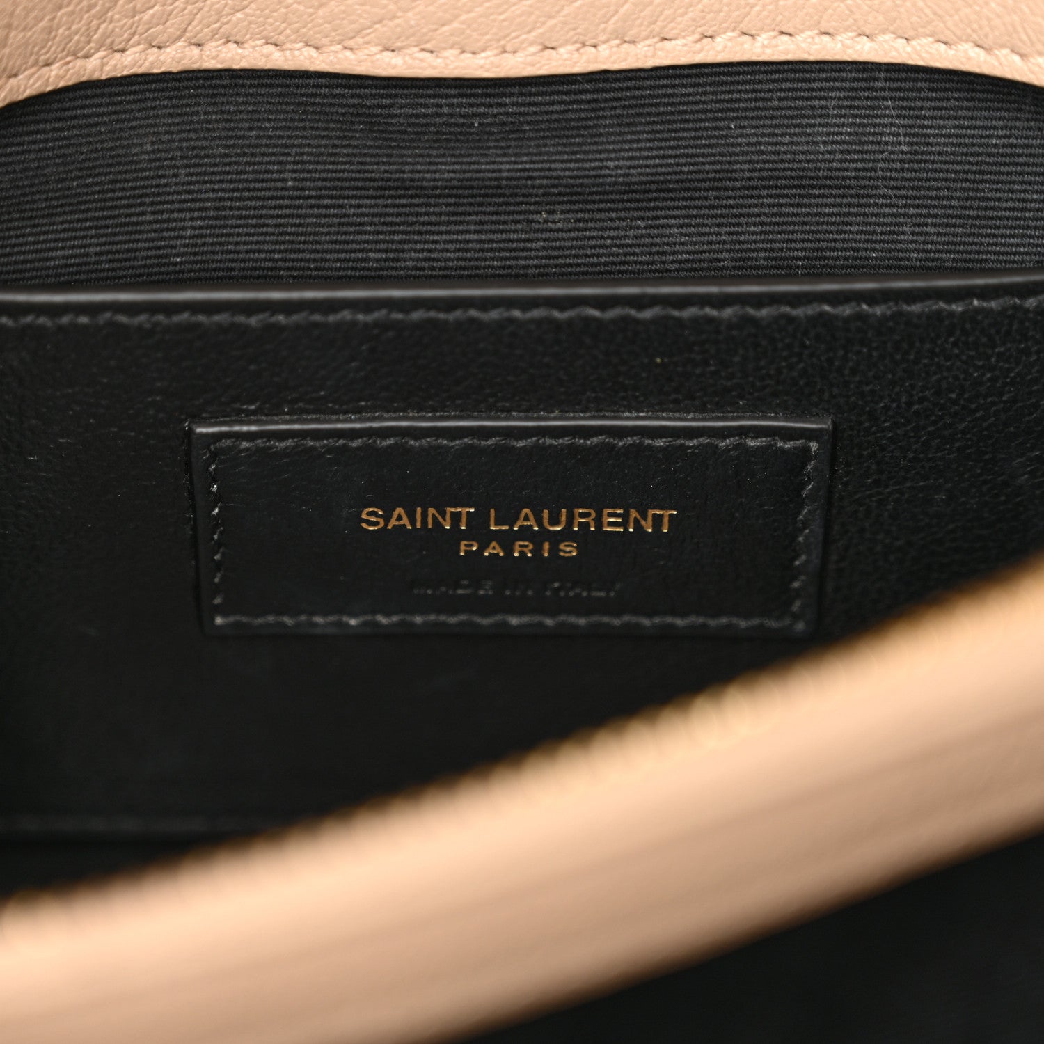 Saint Laurent Sheepskin Matelasse Chevron Monogram Medium College Bag Dark Beige 6 of 15