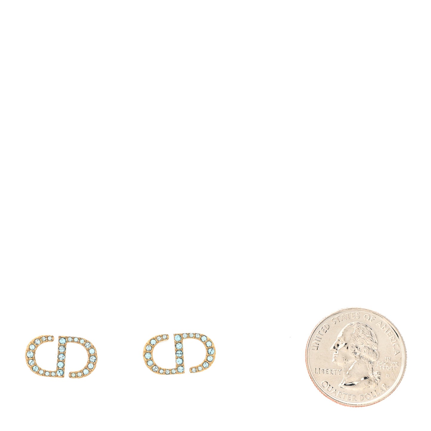 Crystal CD Earrings Blue Gold