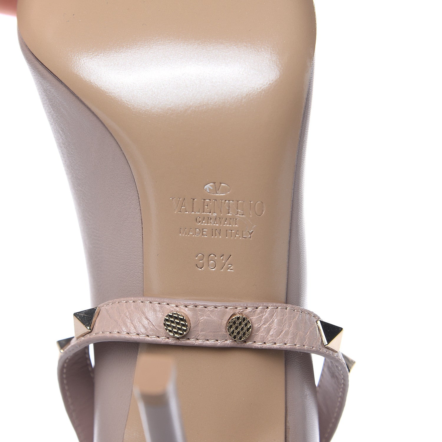 Valentino Garavani Nappa Rockstud Studwrap Strap 105mm Pumps 36.5 Poudre 7 of 7