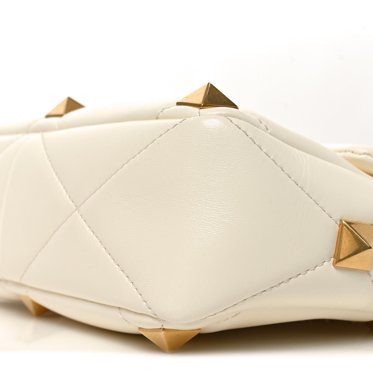 Valentino Garavani Nappa Large Roman Stud Shoulder Bag Ivory 9 of 9