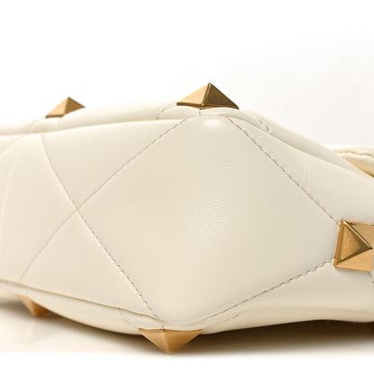 Valentino Garavani Nappa Large Roman Stud Shoulder Bag Ivory 9 of 9