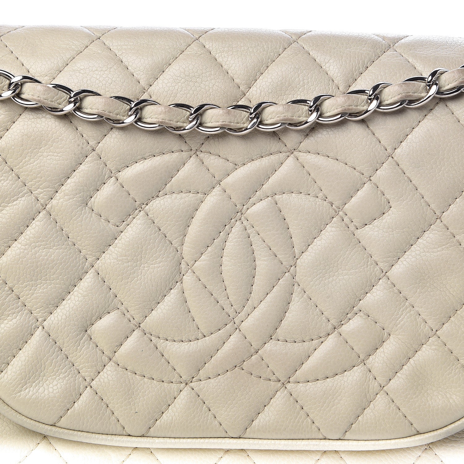 Chanel Caviar Quilted Timeless Accordion Flap Dark White 9 of 16