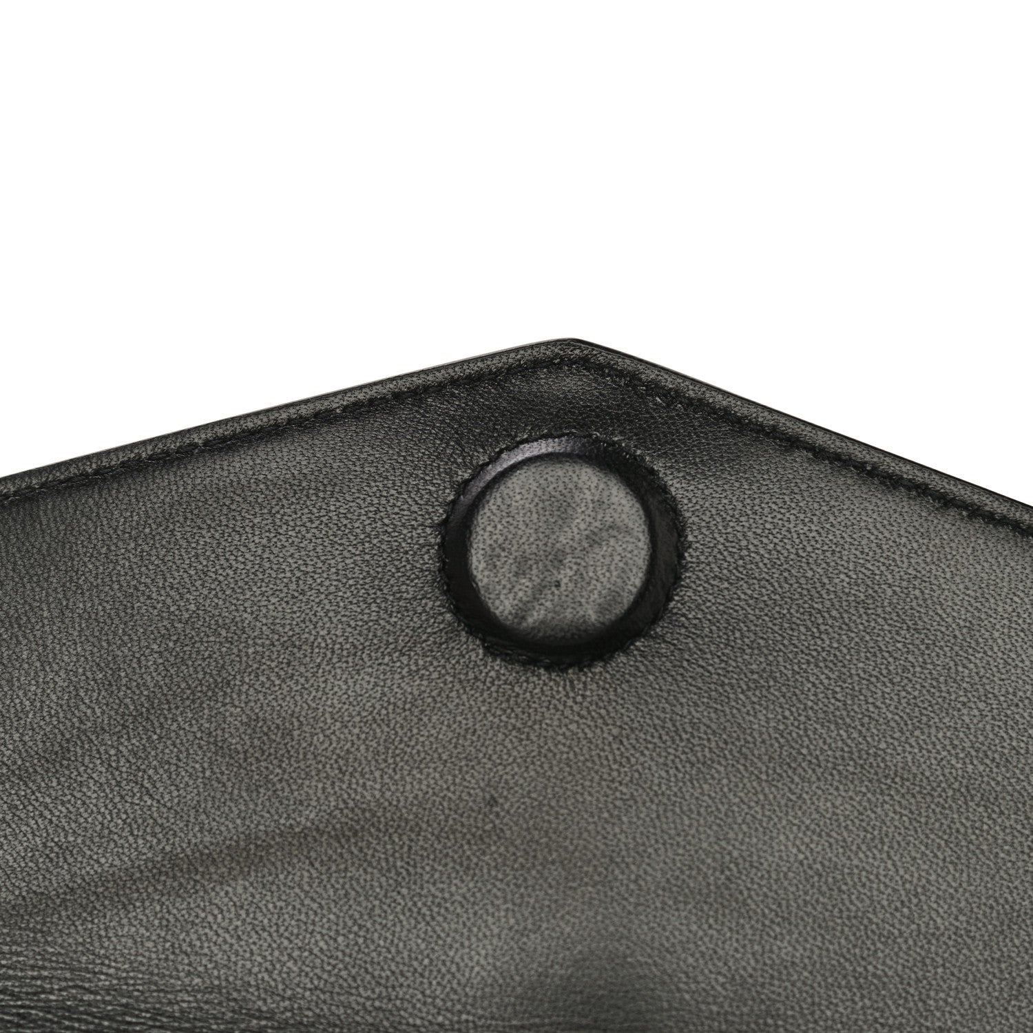 Saint Laurent Calfskin Crocodile Embossed Uptown Monogram Clutch Black 14 of 16