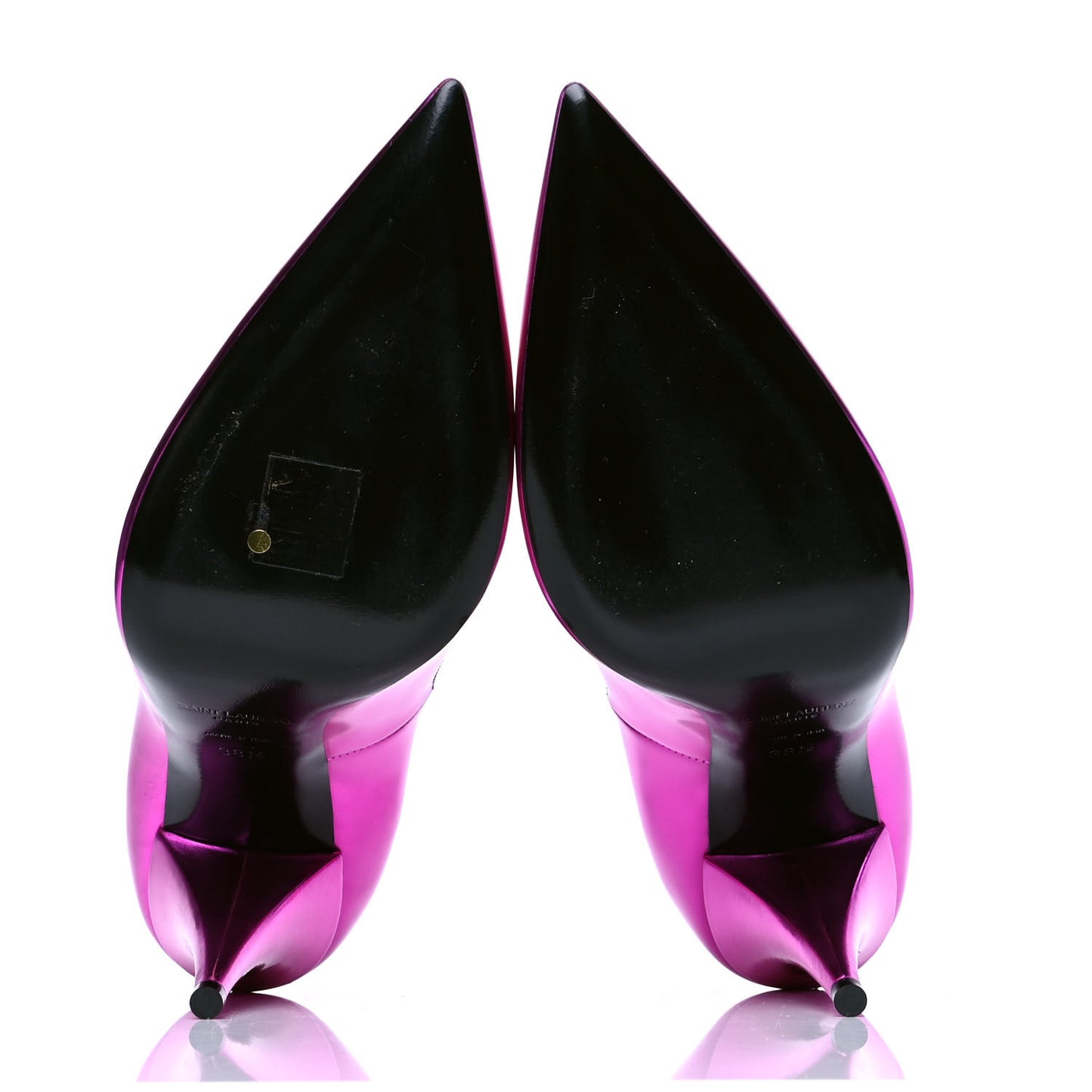 Metallic Calfskin Kiki 100 Pumps 38.5 Fuchsia