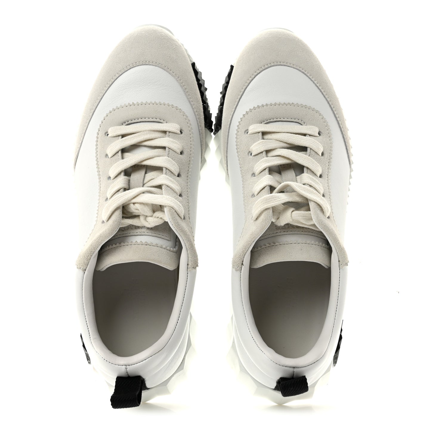 Calfskin Suede Goatskin Bouncing Sneakers 38 White Black