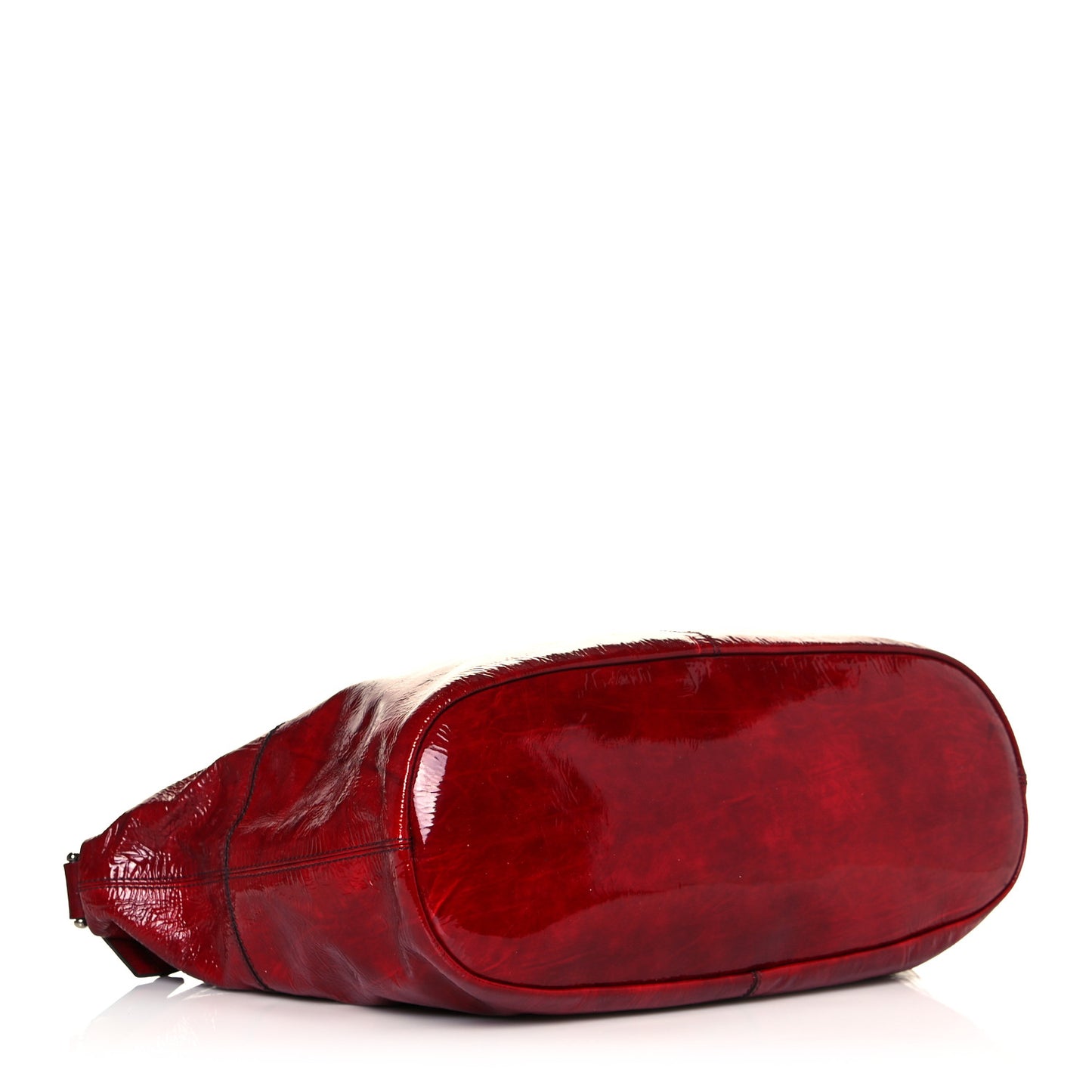 Crinkled Patent Calfskin Medium Nightingale Red