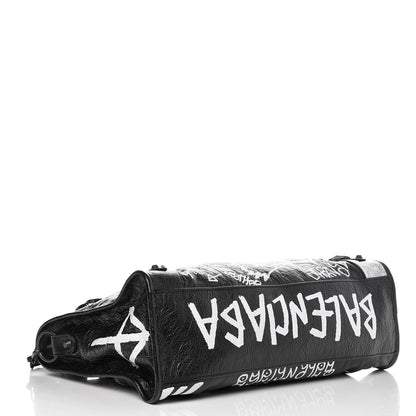 Balenciaga Agneau Arena Graffiti All Over Classic Hardware City Black White 4 of 7
