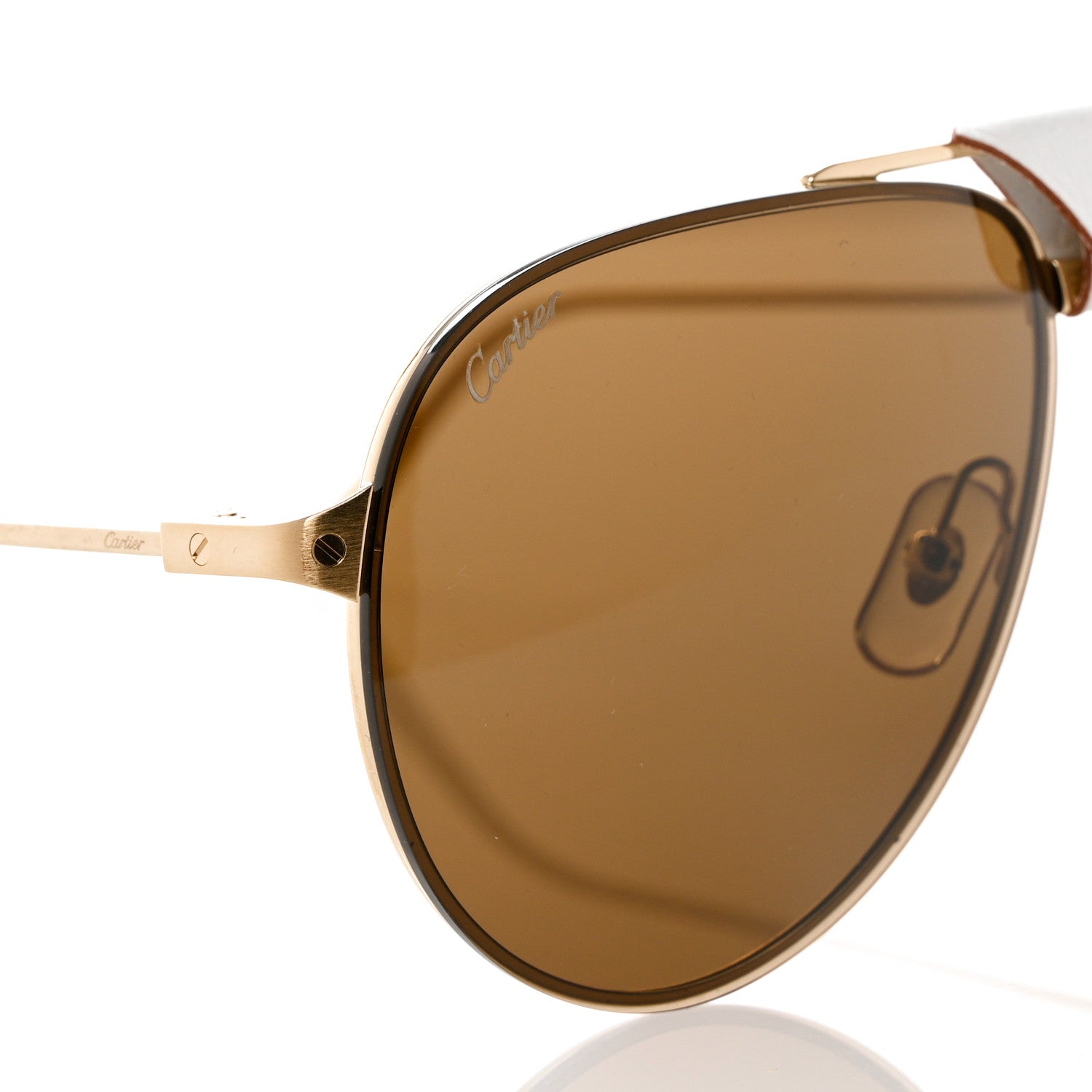 Cartier Santos de Cartier CT0166S Sunglasses Gold Brown 7 of 8