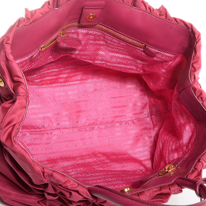 Prada Tessuto Nylon Origami Pleated Handbag Ibisco 6 of 10