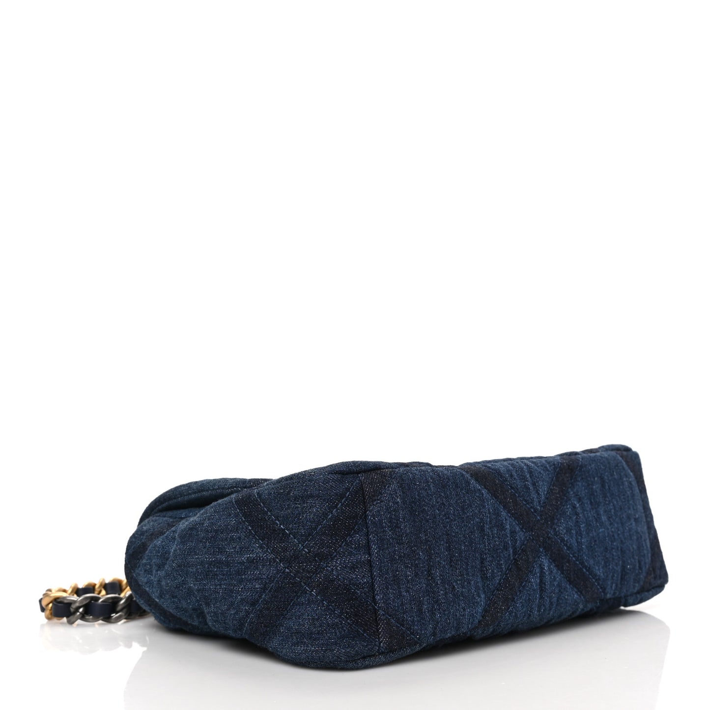 Denim Quilted Medium Chanel 19 Flap Blue