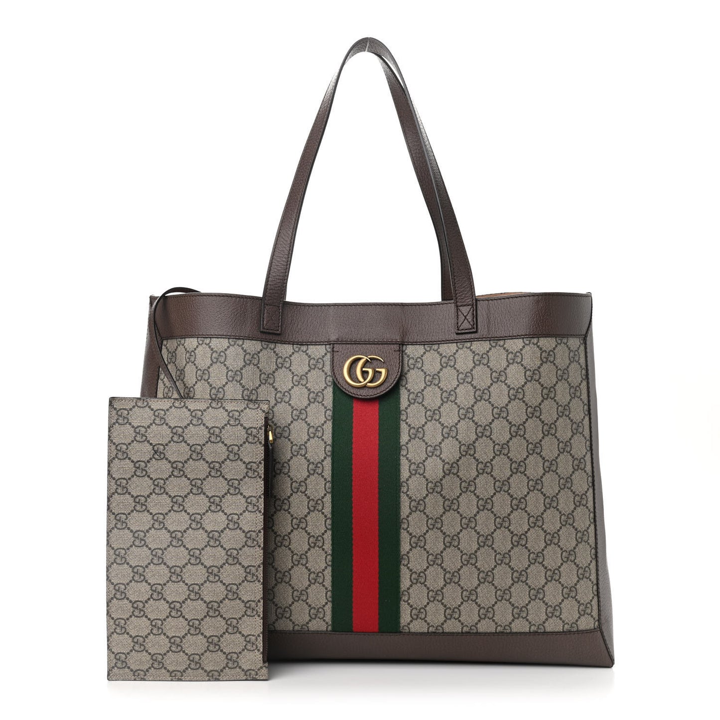 GG Supreme Monogram Web Ophidia Tote Brown