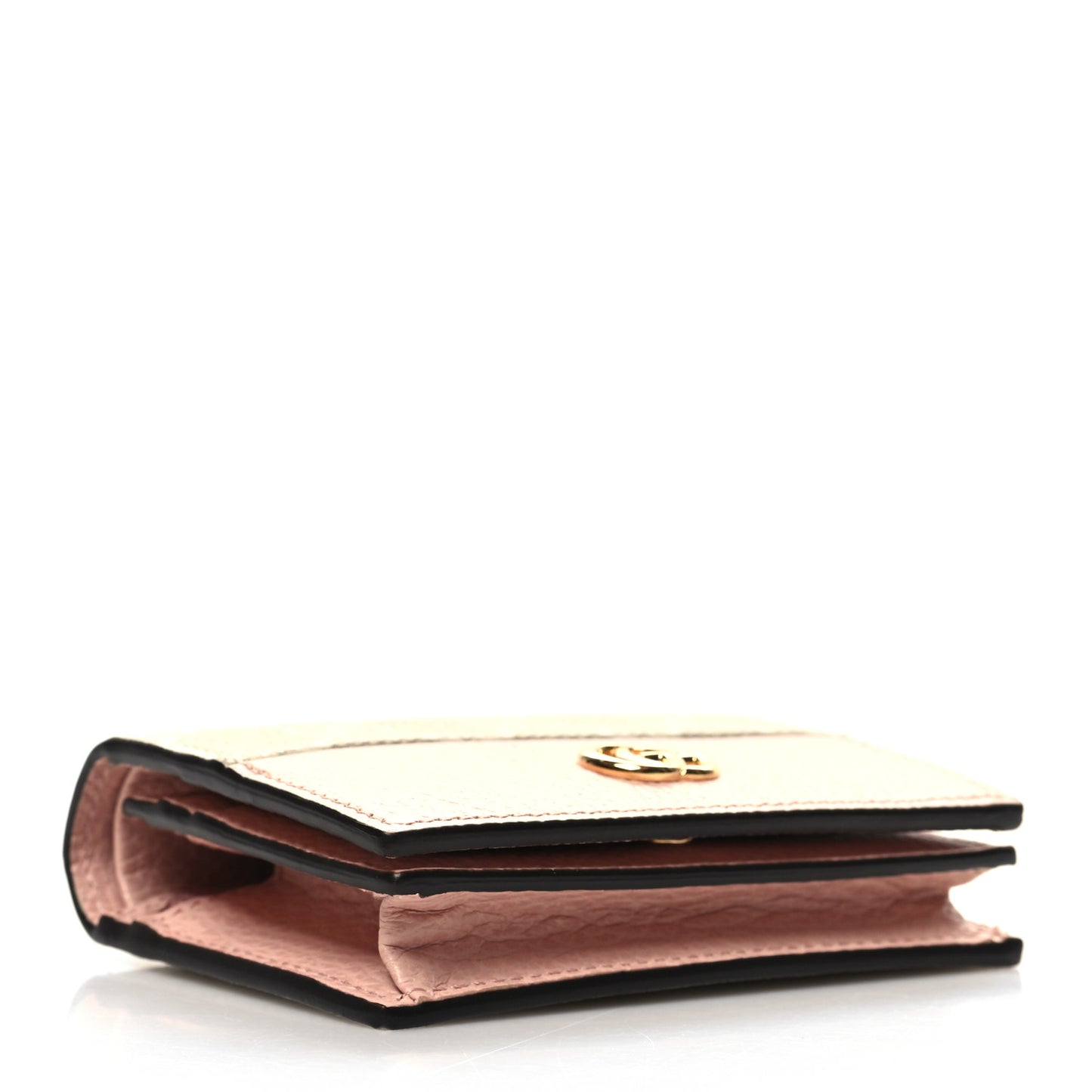 Dollar Calfskin GG Supreme Monogram GG Marmont Card Case Perfect Pink Beige Mystic White
