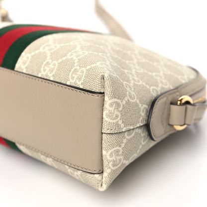 Gucci GG Supreme Monogram Textured Dollar Calfskin Web Small Ophidia Dome Shoulder Beige Mystic White Oatmeal 9 of 9