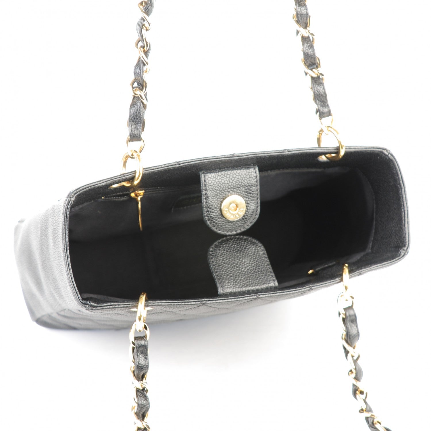 Chanel Caviar Quilted Petit Shopping Tote PST Black 6 of 9