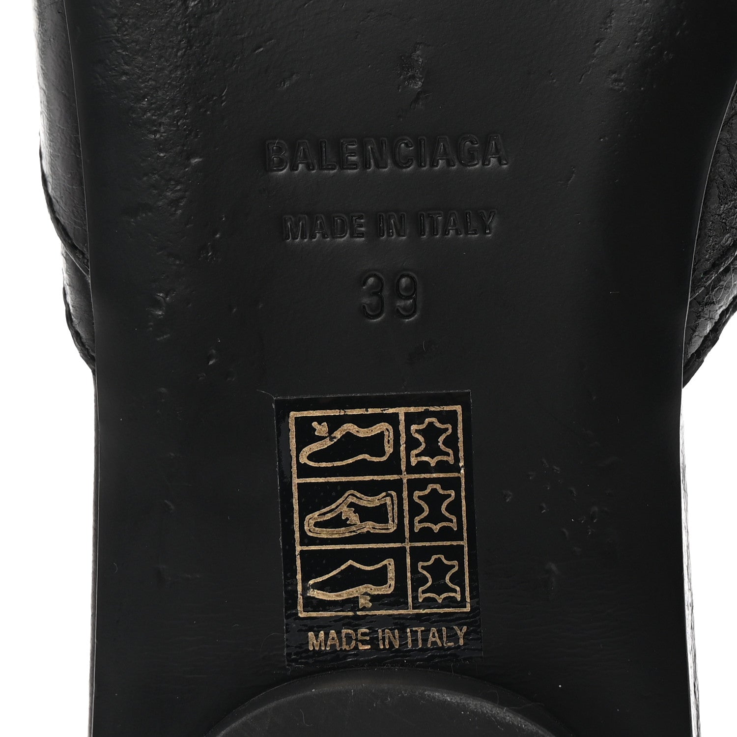 Balenciaga Agneau Arena Cagole Flat Slide Sandals 39 Black 7 of 10