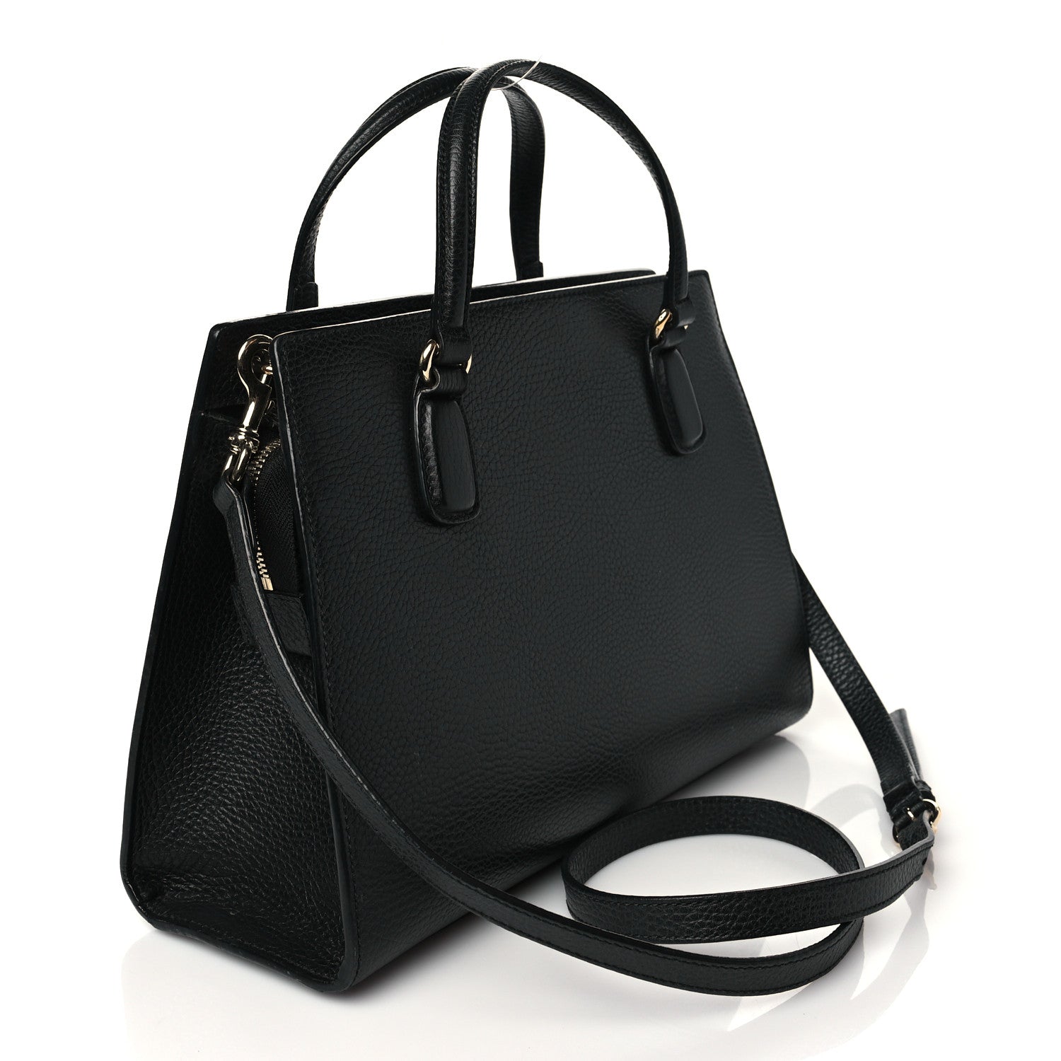 Gucci Pebbled Calfskin Medium Soho Top Handle Satchel Black 3 of 11