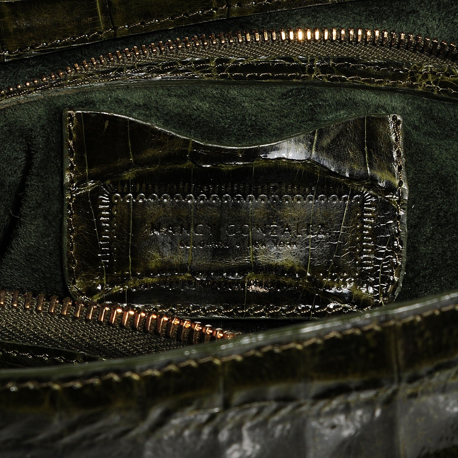 Nancy Gonzalez Crocodile Flap Shoulder Bag Olive 6 of 7