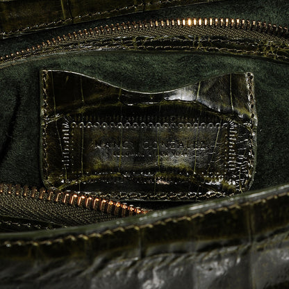 Nancy Gonzalez Crocodile Flap Shoulder Bag Olive 6 of 7