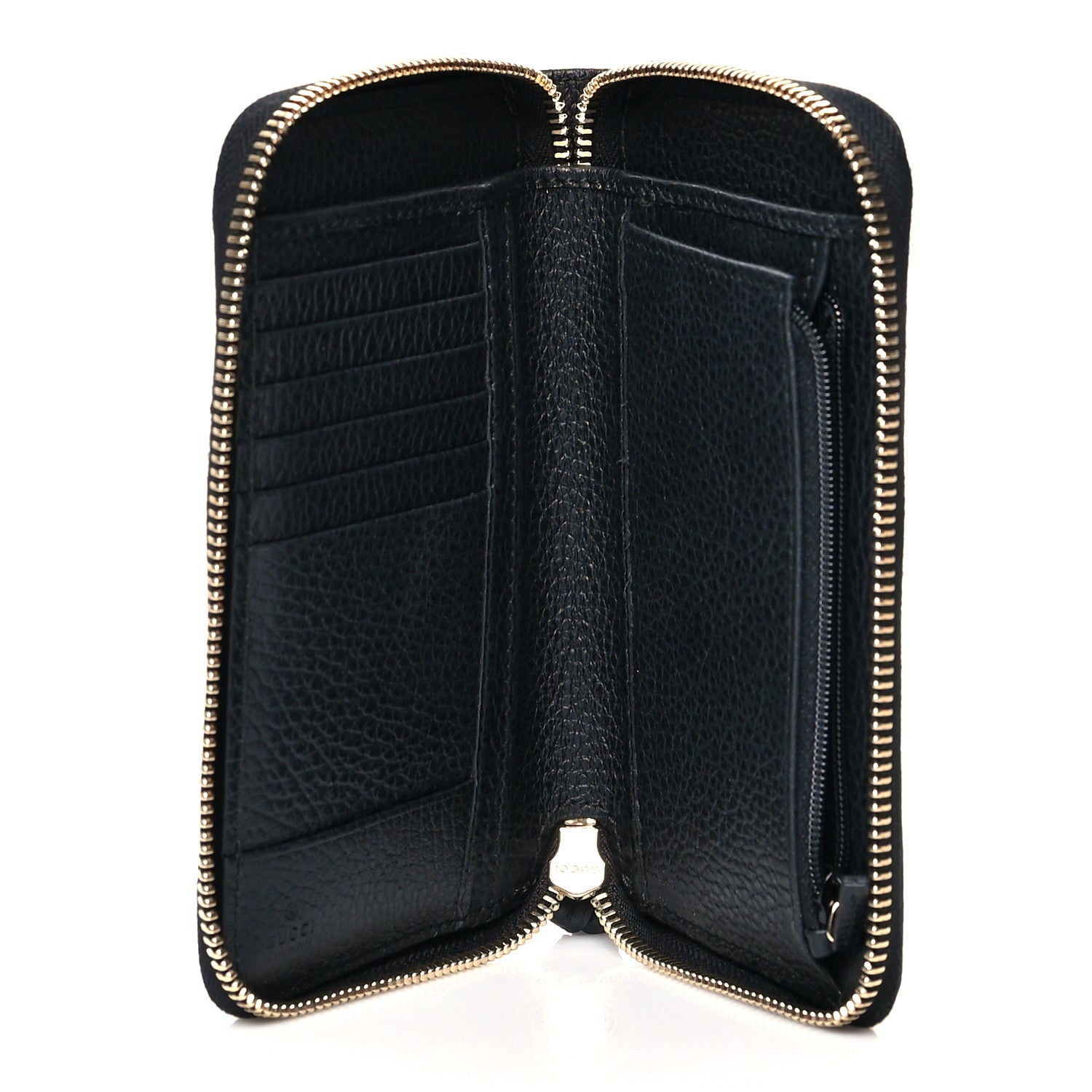 Gucci Dollar Calfskin Medium Swing Zip Around Wallet Black 5 of 7