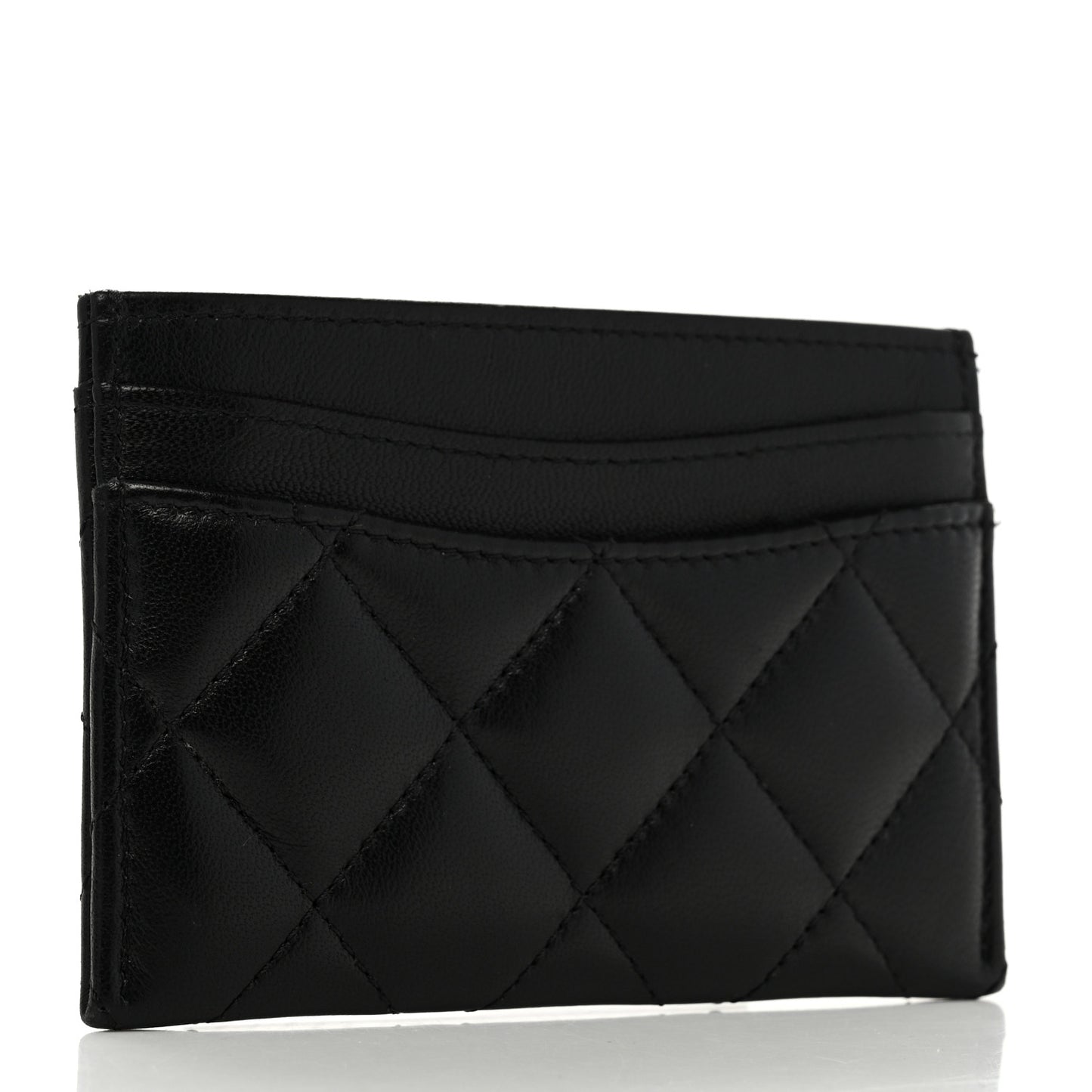 Lambskin Quilted Card Holder So Black