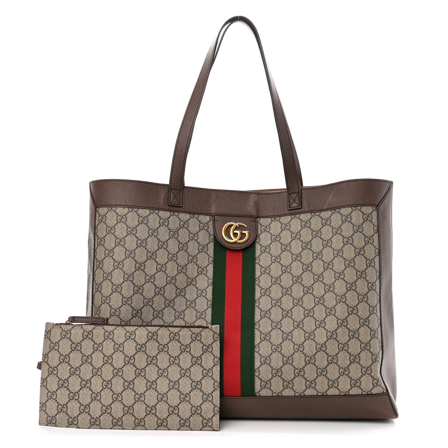 GG Supreme Monogram Web Ophidia Tote Brown