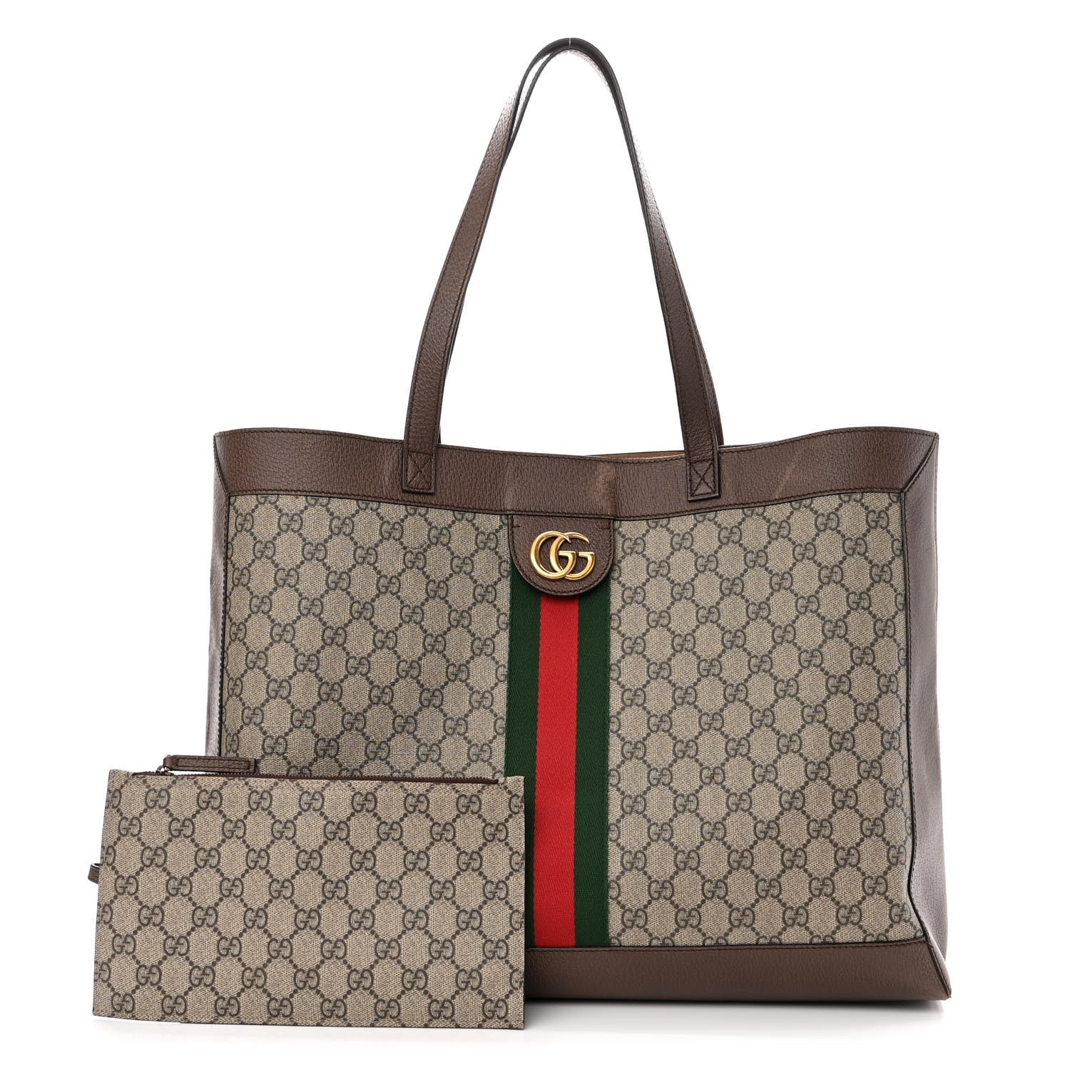 Gucci GG Supreme Monogram Web Ophidia Tote Brown 1 of 17