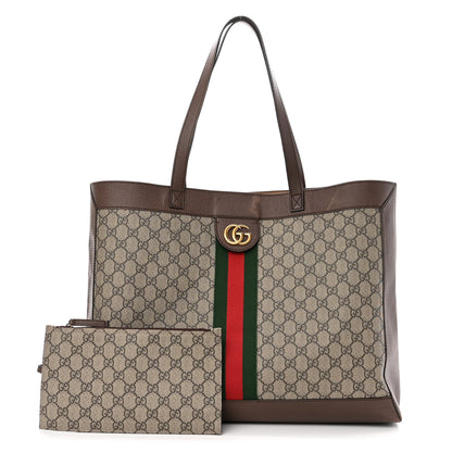 Gucci GG Supreme Monogram Web Ophidia Tote Brown 1 of 17