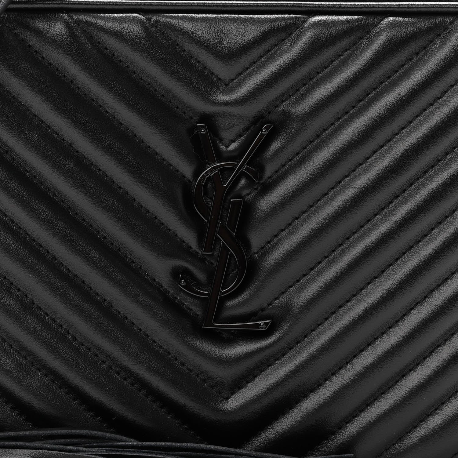 Saint Laurent Calfskin Matelasse Monogram Monochrome Lou Camera Bag Black 8 of 10