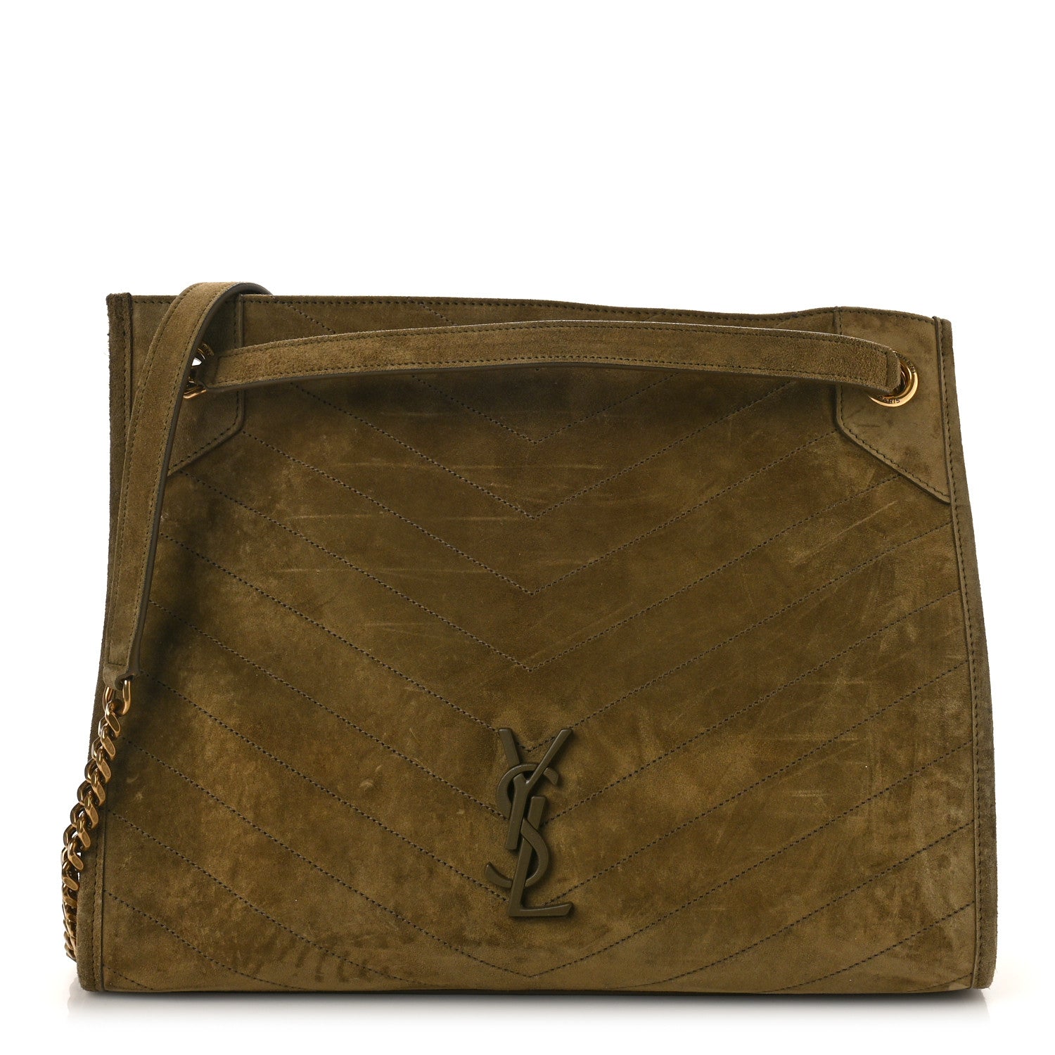 Saint Laurent Suede Matelasse Monogram Medium Niki Shopper Tote New Barley 1 of 8