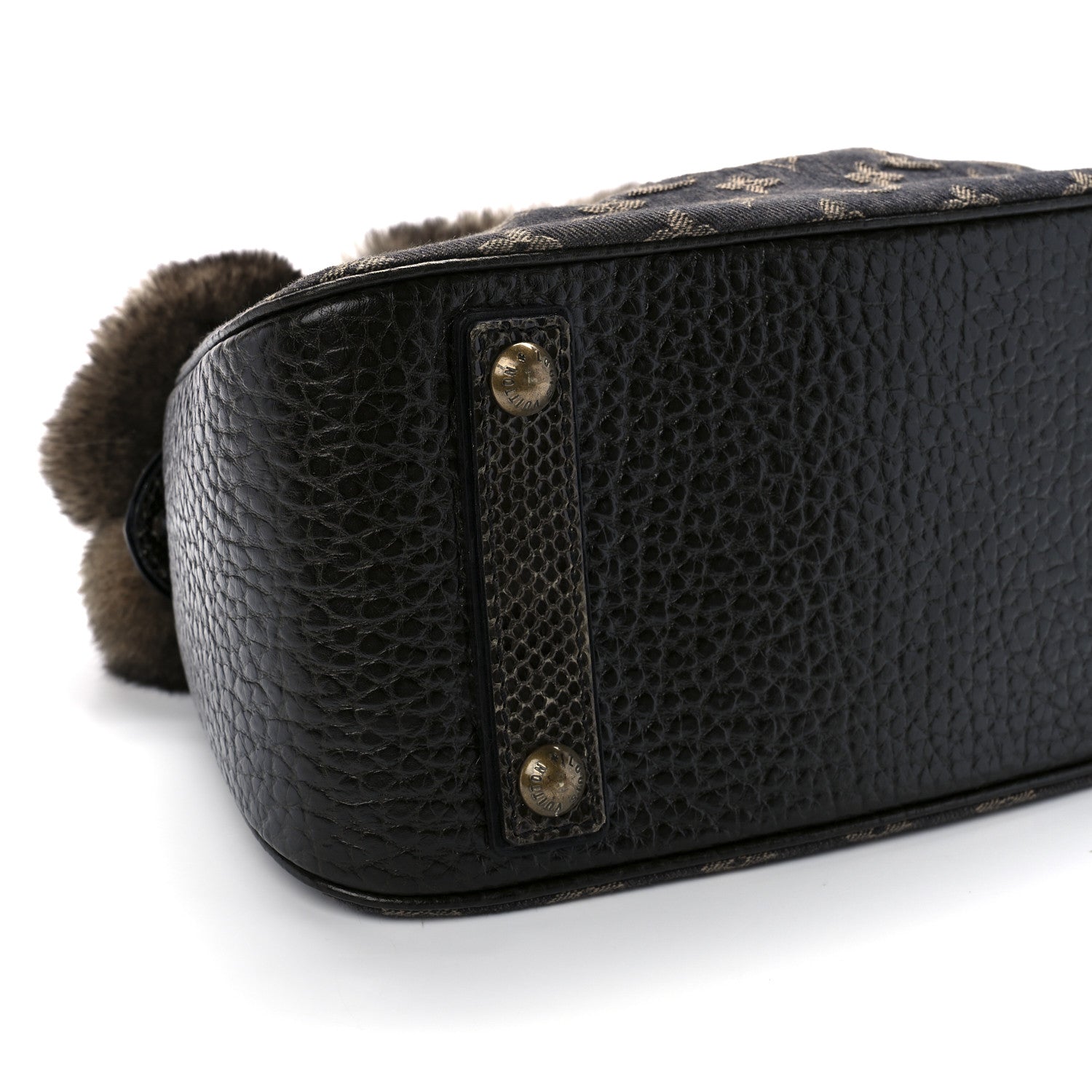 Louis Vuitton Monogram Denim Chinchilla Lizard Trapeze PM 7 of 8