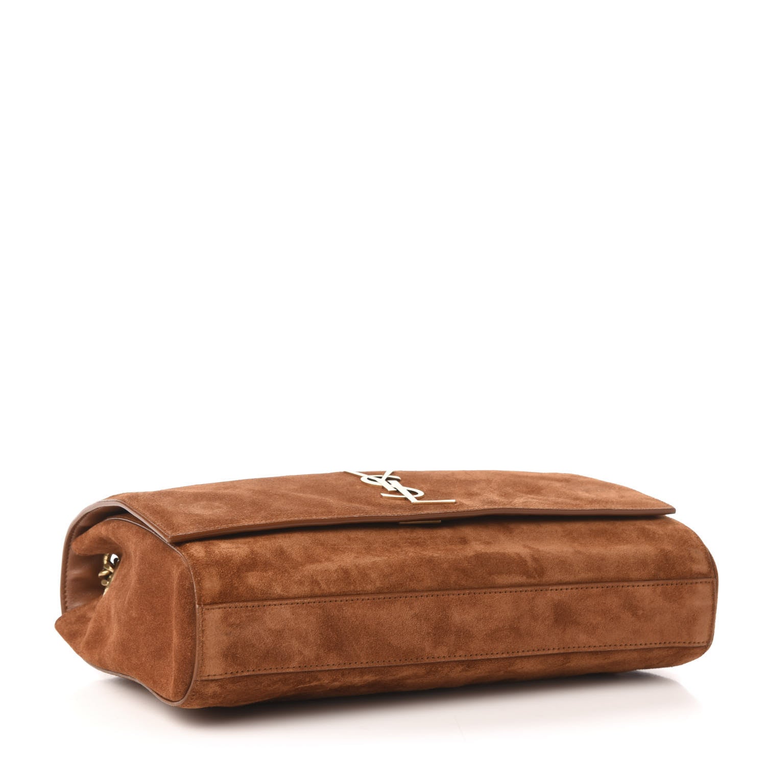 Saint Laurent Smooth Calfskin Suede Medium Reversible Monogram Kate Satchel Light Ochre 4 of 16