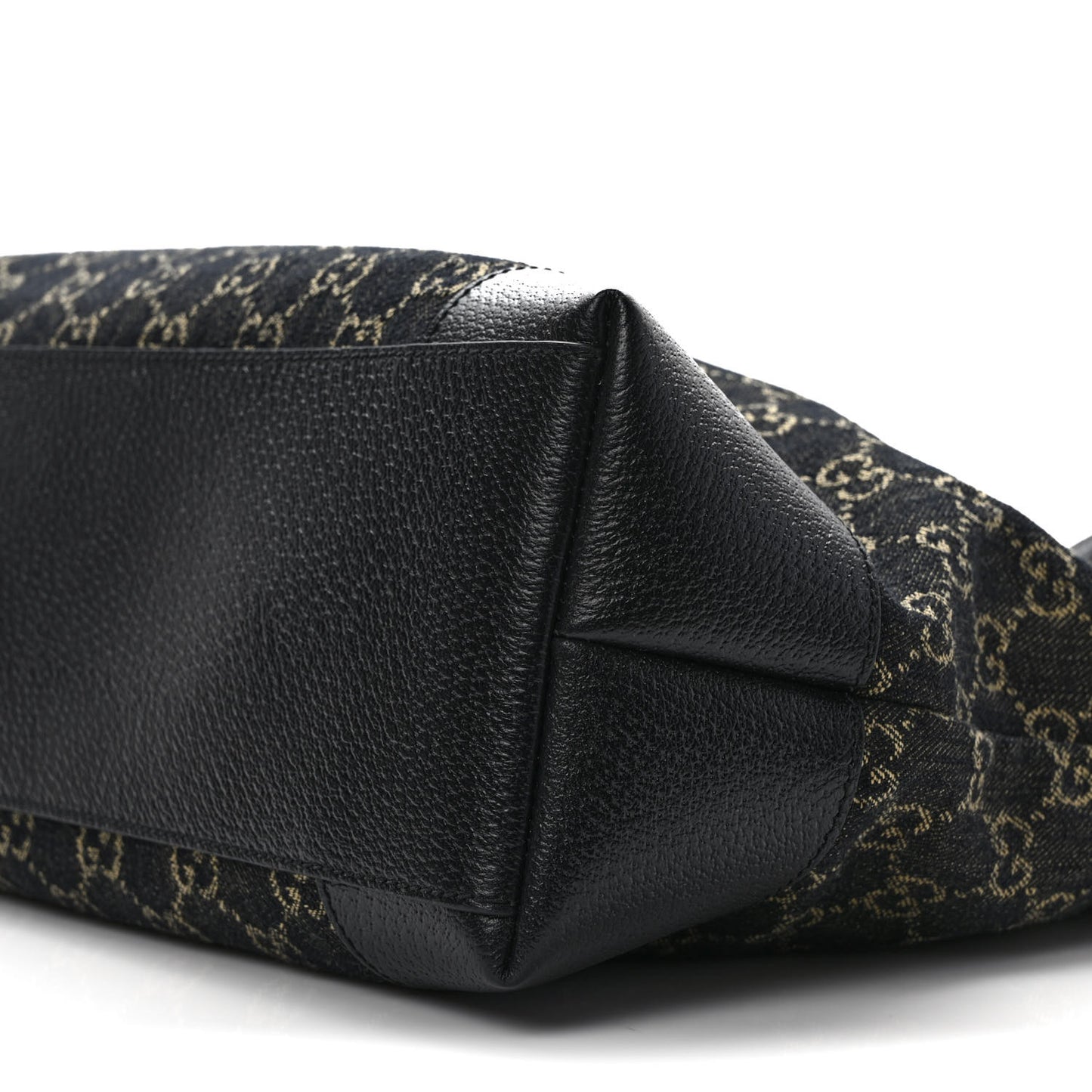 Jacquard Black Denim GG Monogram Medium Ophidia Shopping Tote Black Ivory