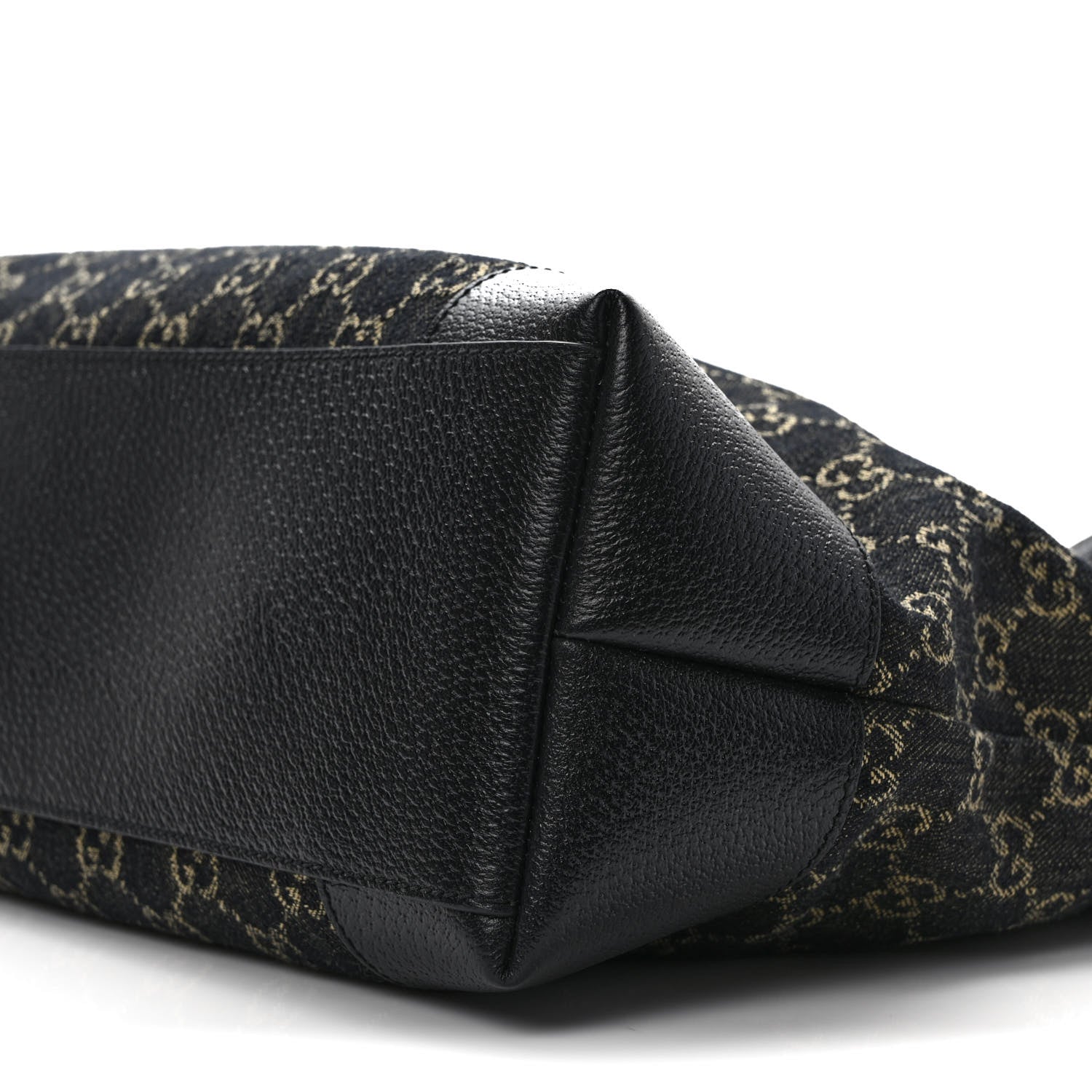 Gucci Jacquard Black Denim GG Monogram Medium Ophidia Shopping Tote Black Ivory 9 of 9