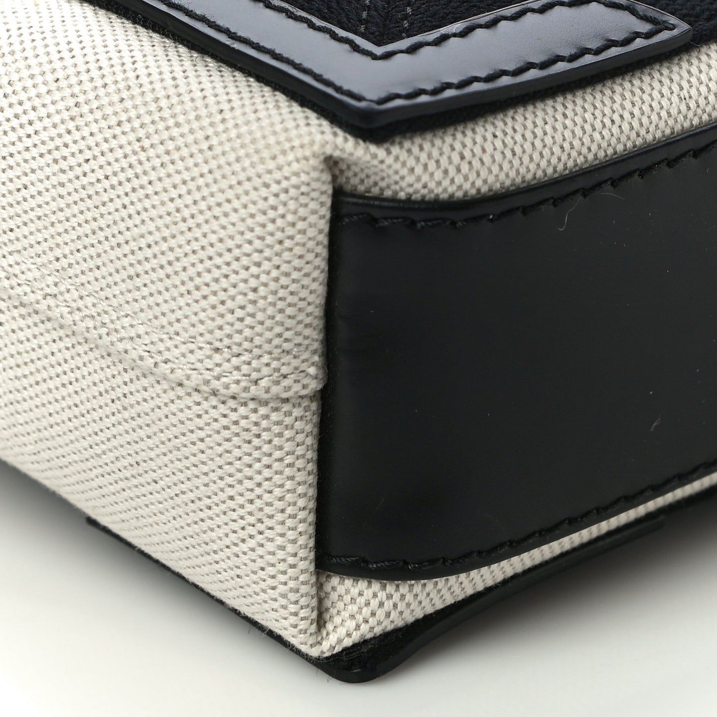 Cotton Canvas Calfskin Navy Cabas XS Natural Black