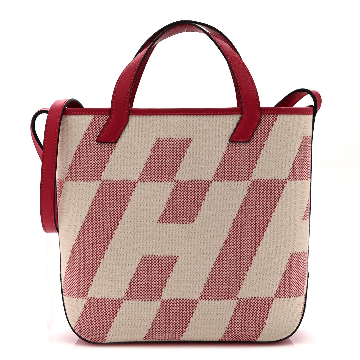 Hermes Swift Toile H Cabas H En Biais 27 Ecru FRAMBOISE 1 of 11