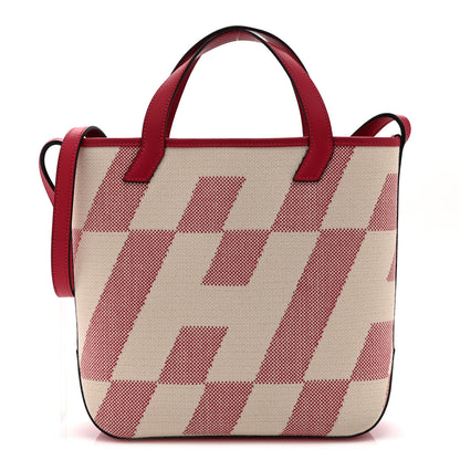 Hermes Swift Toile H Cabas H En Biais 27 Ecru FRAMBOISE 1 of 11
