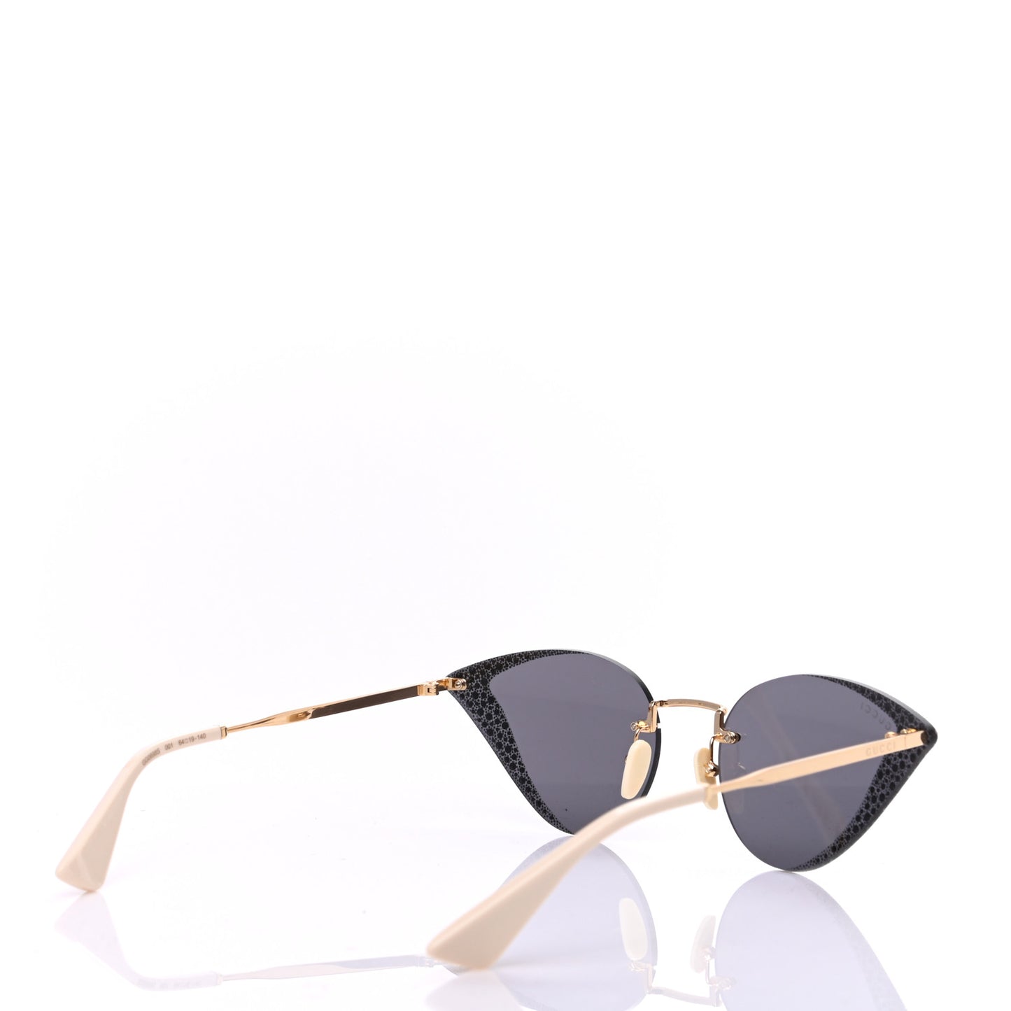 Metal Crystal Geometrical Frame Sunglasses GG0898S Silver Gold