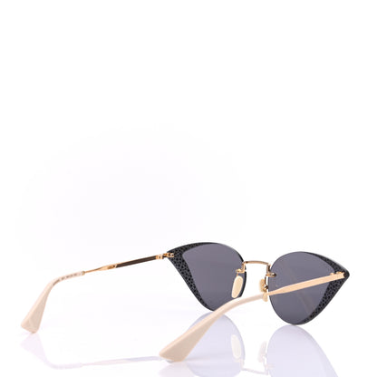 Gucci Metal Crystal Geometrical Frame Sunglasses GG0898S Silver Gold 4 of 9