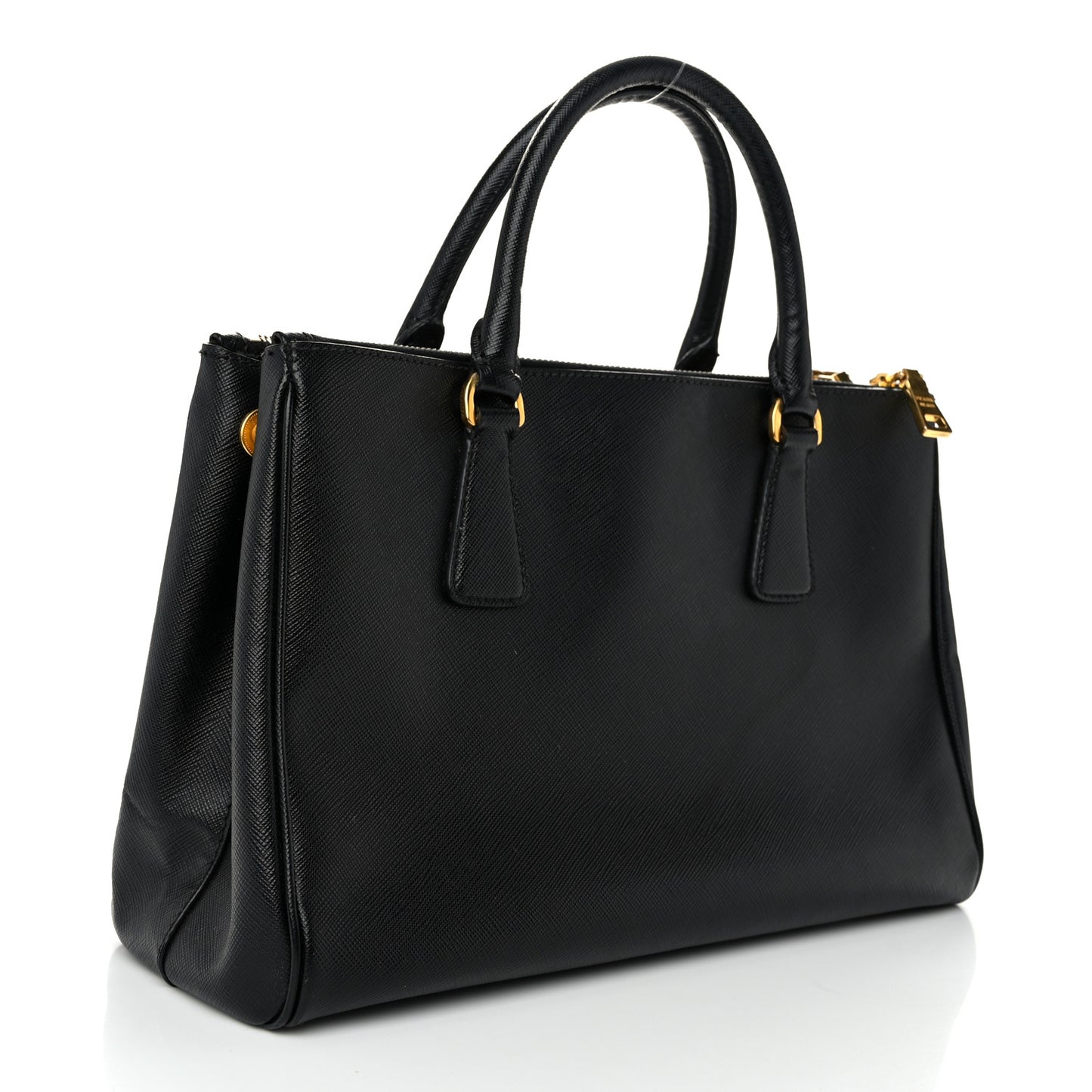 Saffiano Small Galleria Double Zip Tote Black
