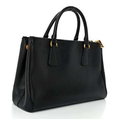 Prada Saffiano Small Galleria Double Zip Tote Black 3 of 10